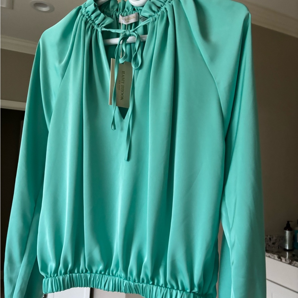 Ramy Brook ruffled top blousy long sleeve Top